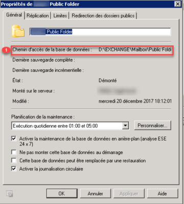 Proprietes de la base