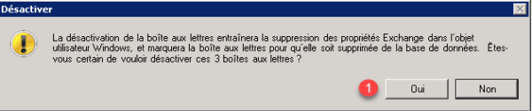 Confirmer la désactivation