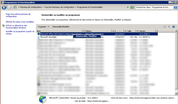 Désinstaller HCW