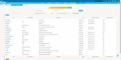Liste des actions automatiques (1)