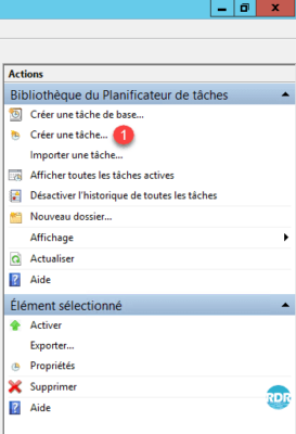 Création tâche sous Windows
