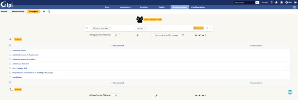 Groupe importer dans GLPI