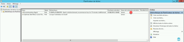Tache Windows de l'agent