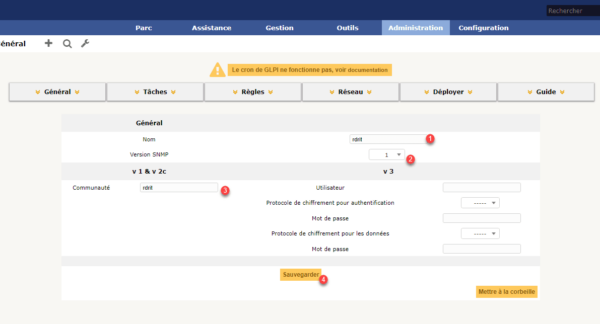 Formulaire FusionInventory tache cnmp