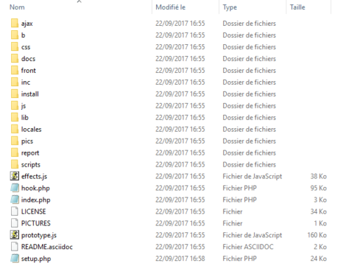 fusioninveory contenu de l'archive