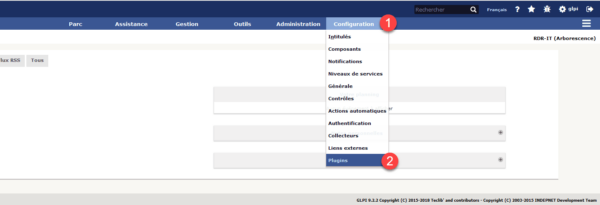 Accès administration des plugins