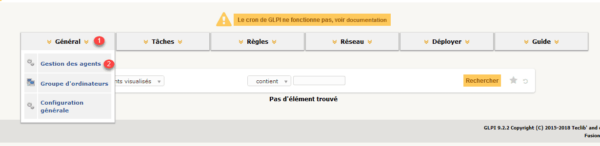 FusionInventory - General -> Gestion des agents