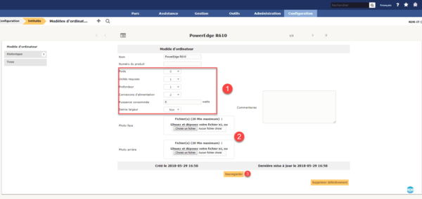 GLPI : modèles de serveur