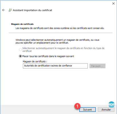Valider le magasin