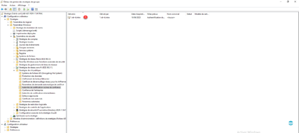 Certificat visible