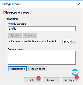 Valider les parametres