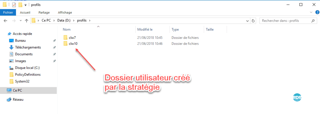Utilisateurs créés