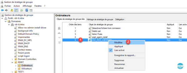 Modifier le GPO