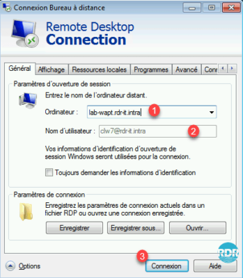 Client rdp : SSO connexions RDS