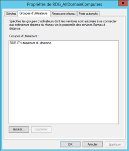 Groupes d'utilisateurs