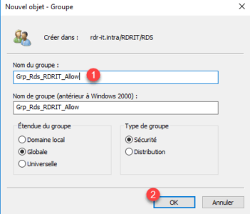 Paramètres du groupe