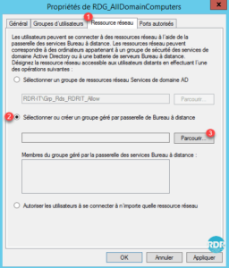 Ressource réseau - groupe géré