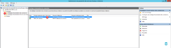 Stratégie ajoutée dans la console