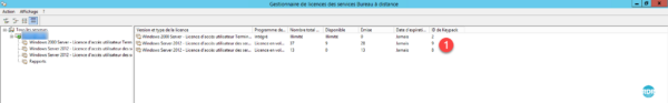 Licence disponible sur le serveur