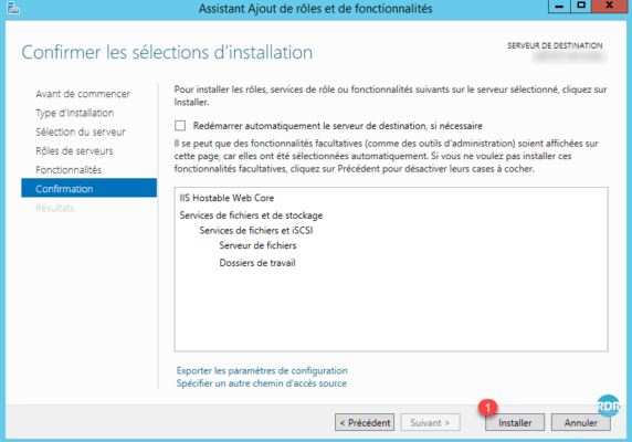 Lancer l'installation
