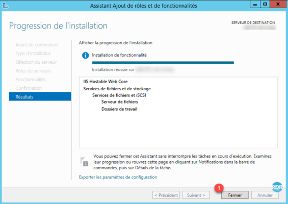 Fermer l'assistant