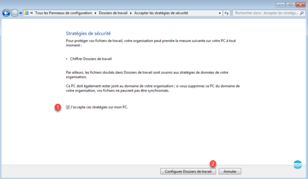 Valider la stratégie et lancer la configuration