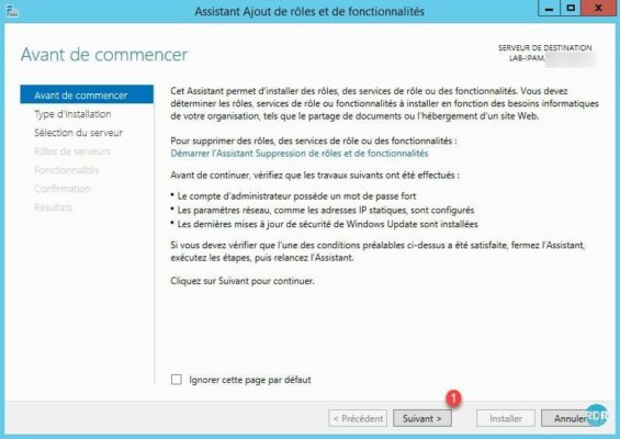 SNMP : Assistant étape 1