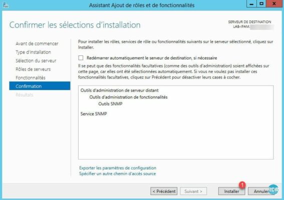 SNMP : Confirmer l'installation